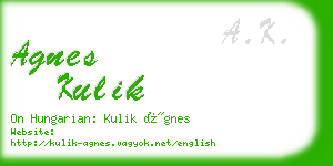 agnes kulik business card